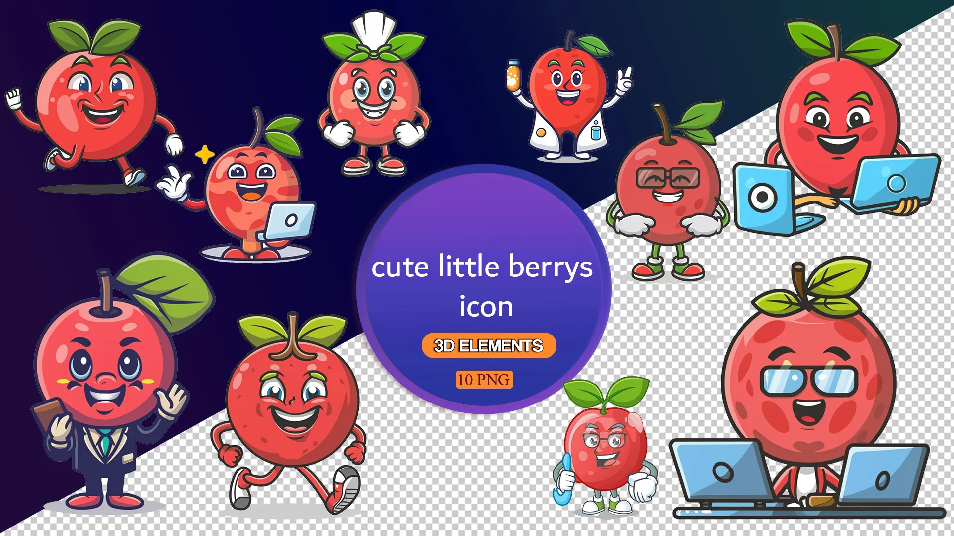 Playful and Professional Berry Character Pack